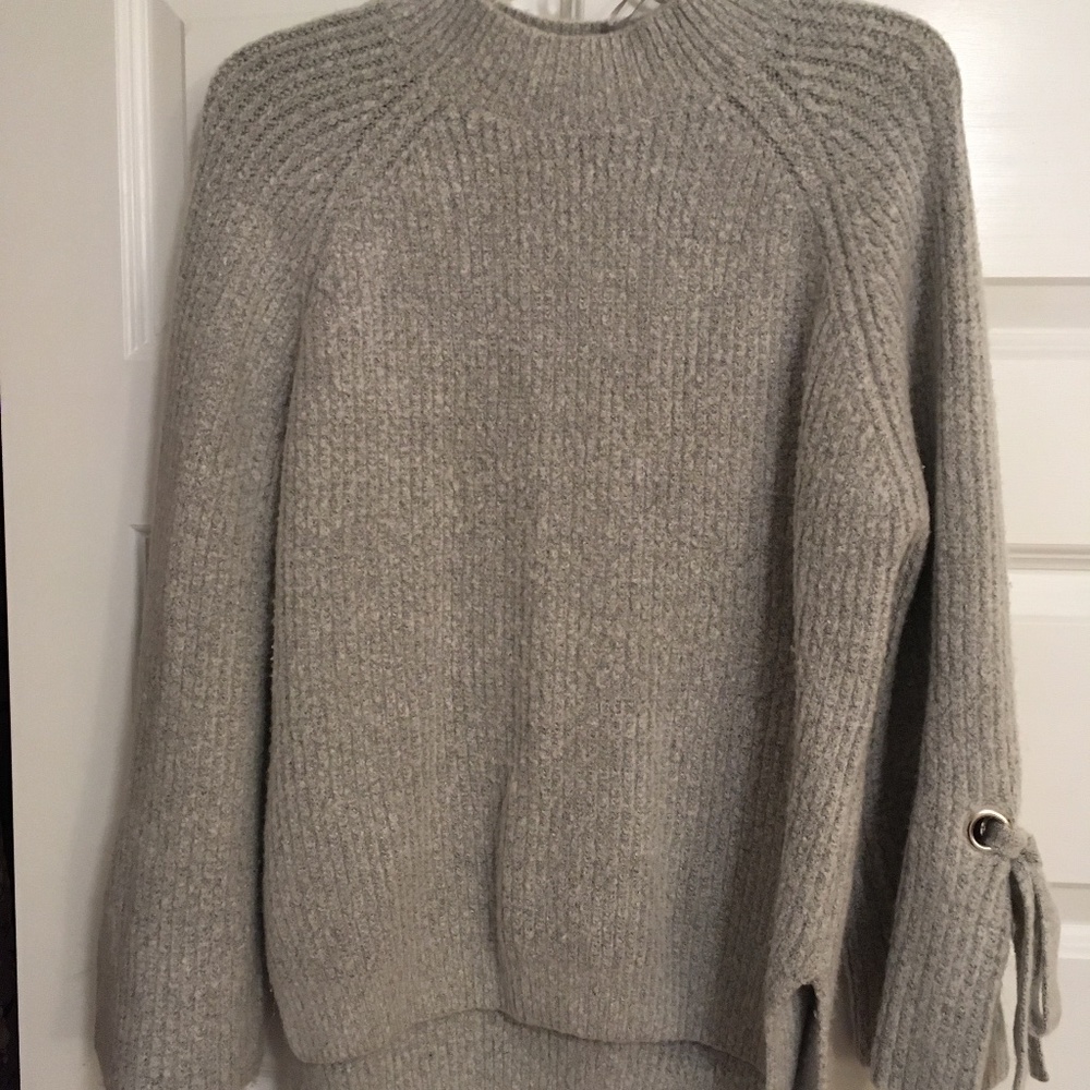 Gray Sweater Bell Sleeves